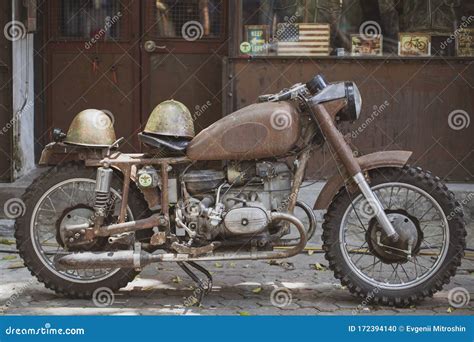 Old Rusty American Vietnam War Motorcycle Editorial Image Image Of