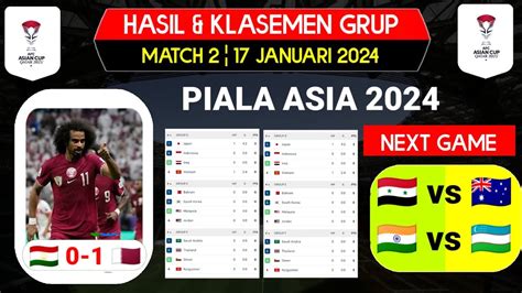 Hasil Piala Asia Tadi Malam Tajikistan Vs Qatar Hasil Klasemen