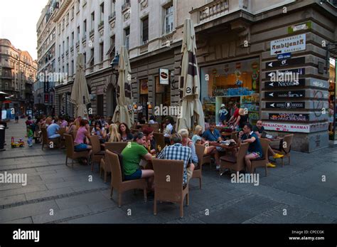 Cafe Terrace Kneza Mihaila Belgrade Serbia Stock Photo Alamy