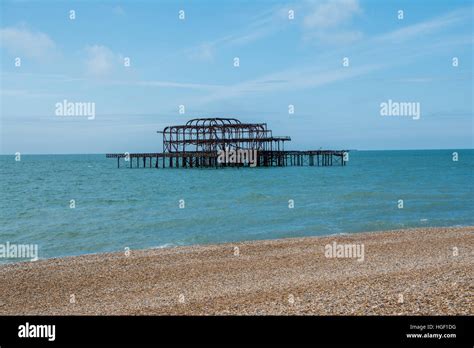 Brighton West Pier Ruins Stock Photo - Alamy