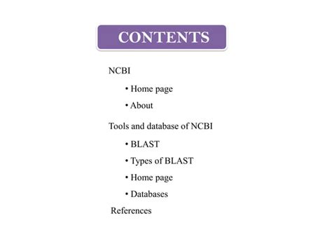 Tools And Database Of NCBI PPT