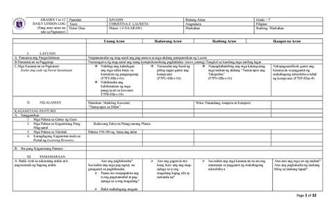 Dllfil 7 3rd Quarter Daily Lesson Plan Grades 1 To 12 Daily Lesson