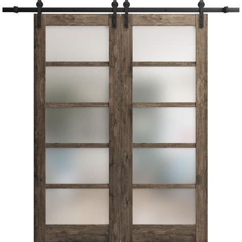 Sturdy Double Barn Door 84 X 96 Inches Quadro 4002 Cognac Oak With