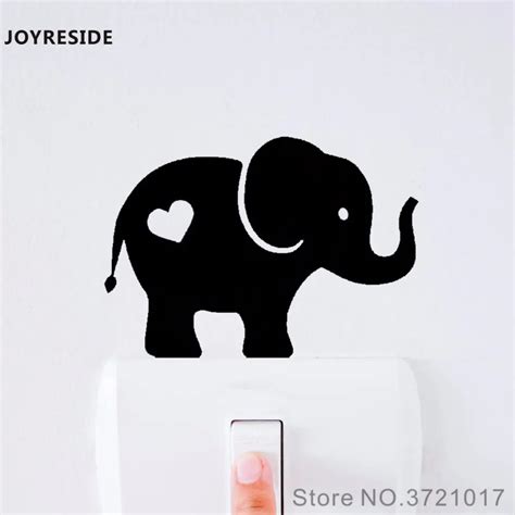 Joyreside Baby Elephant Cute Funny Light Switch Small Wall Decal Vinyl