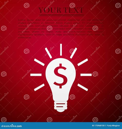 Light Bulb With Dollar Symbol Business Concept Flat Icon On Red