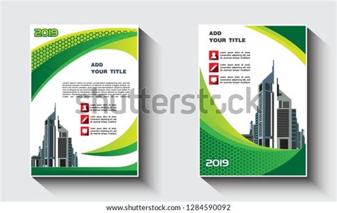 Green Color Book Cover City Background Stock Vector Royalty Free