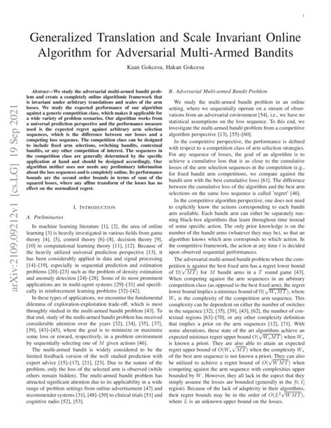 Generalized Translation And Scale Invariant Online Algorithm For