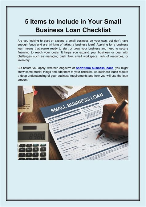 5 Items To Include In Your Small Business Loan Checklist By