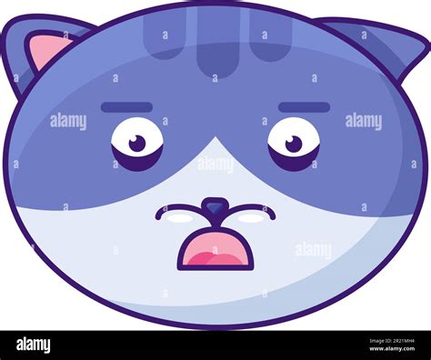 Cat Afraid Expression Face Funny Emoji Vector Kitten Domestic Animal