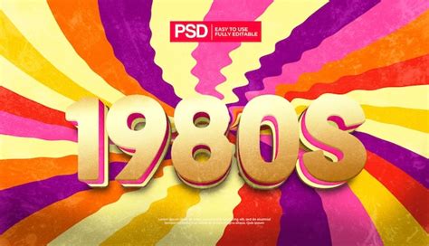 Efecto De Texto Retro De Los Archivo Psd Premium