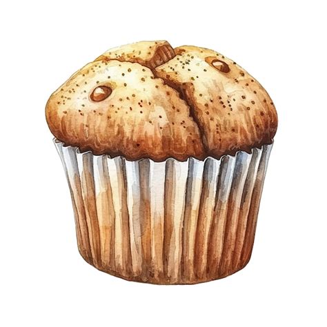 Premium Vector Cute Muffin Vector Illustration In Watercolour Style