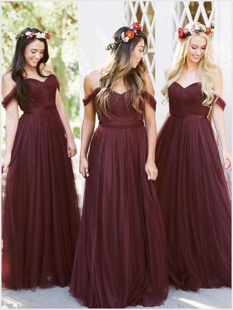 83 Reference Of Maroon Bridesmaid Dresses In 2020 Maroon Bridesmaid