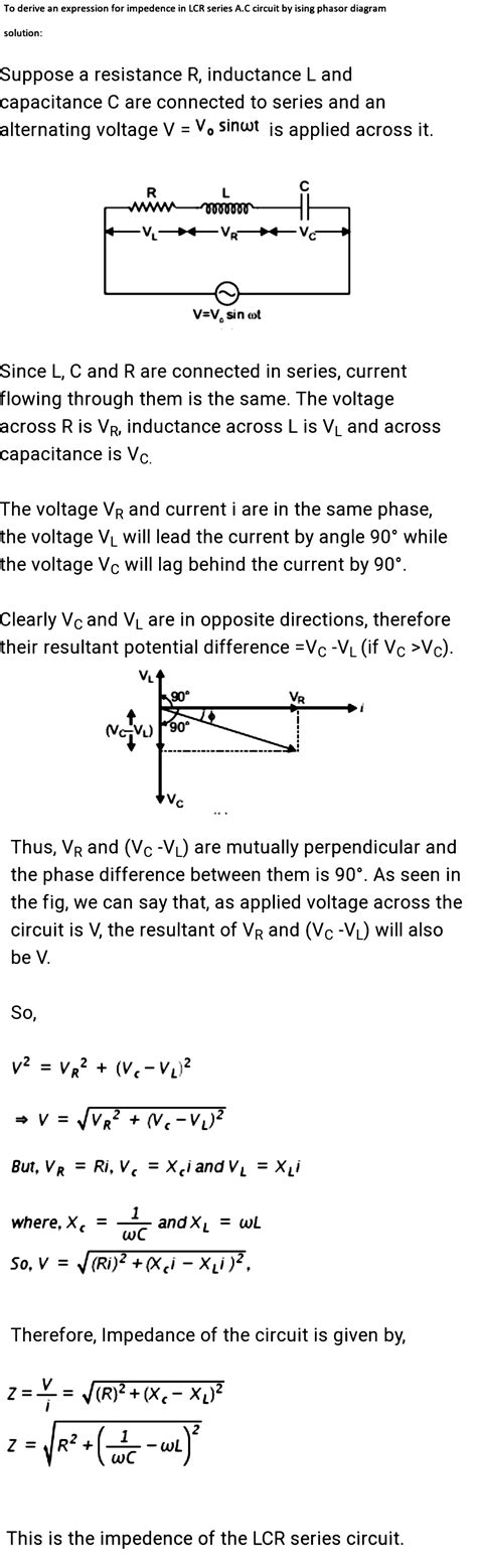 Phasor Diagram For Lcr Series Ac Circuit Circuit Diagram