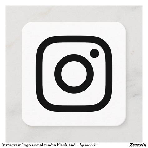 Instagram logo social media black and white promo calling card | Zazzle ...