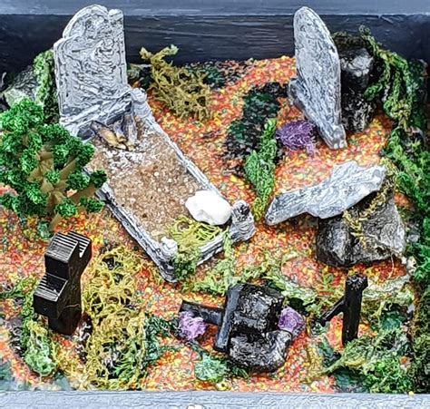 Graveyard Diorama Scene Cemetery Miniature Gothic Oddities Etsy