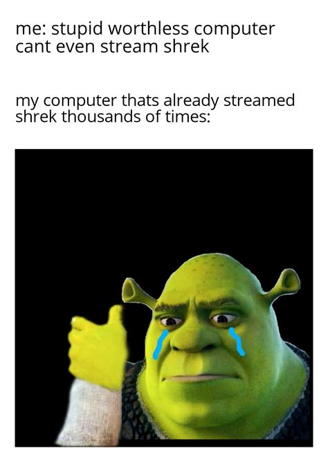 made a thumbs up crying shrek : r/memes