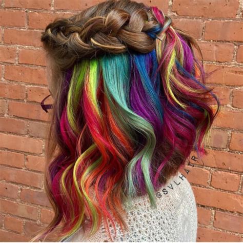 29 Stunning Rainbow Hair Color Ideas Trending In 2020 Hidden Rainbow