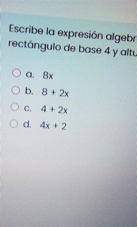 escribe la expresión algebraica que representa la siguiente situación