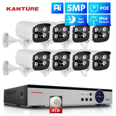 Kanture H Ch K Poe Nvr Kit With Mp Outdoor Cctv Security Camera