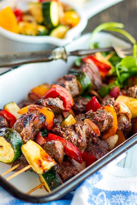 Marinated Kangaroo Vegetable Skewers