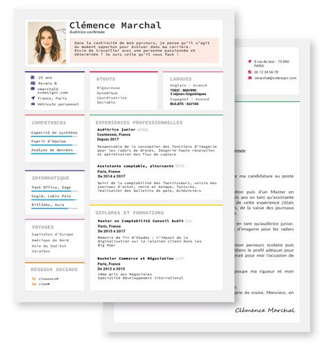 Votre CV et lettre de motivation assortis Modèle Altavista