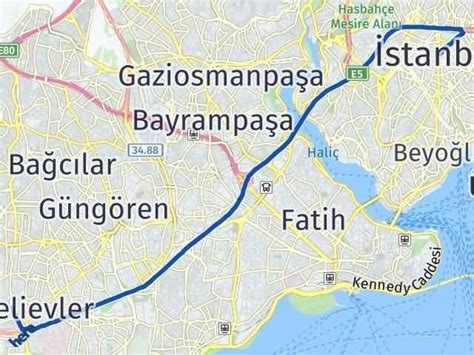 İstanbul Bahçelievler İstanbul Arası Kaç Km Yol Tarifi