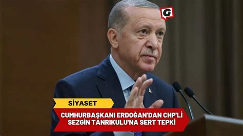 Cumhurbaşkanı Erdoğan dan CHP li Sezgin Tanrıkulu na sert tepki