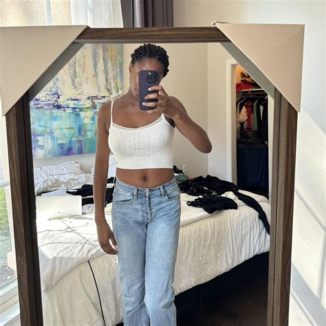 Brandy Melville Top White And Eyelet Similar To Depop