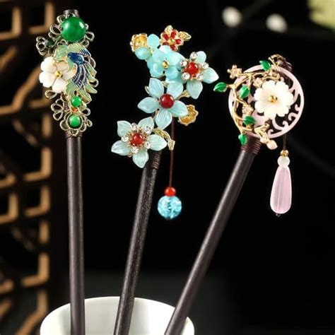 Amazon 3PCS Hair Stick Flower Hair Pins For Buns Chinese Hair