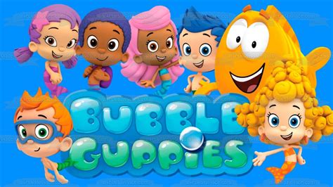 Bubble Guppies Logo Log Gil Molly Deema Goby Oona and Nonny Edible Cak ...