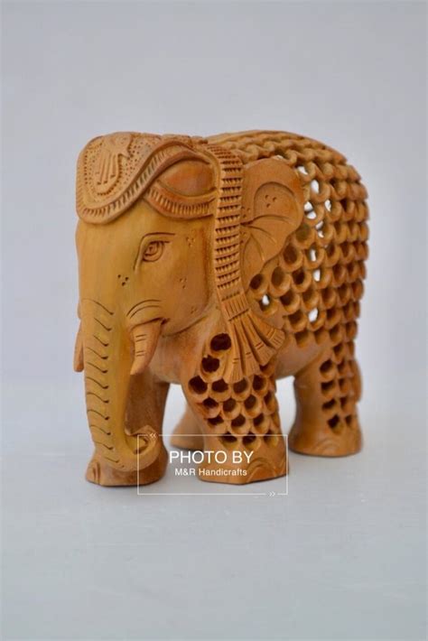 Sandalwood Fine Hand Carved Elephant Under Cut Statue At Rs 6250