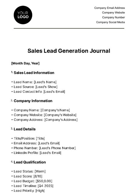 Journal For Lead Generation Daily