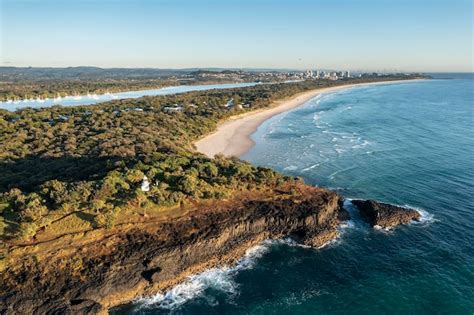 Premium Photo Aerial View Of The Fingal Head Lighthouse Near Tweed