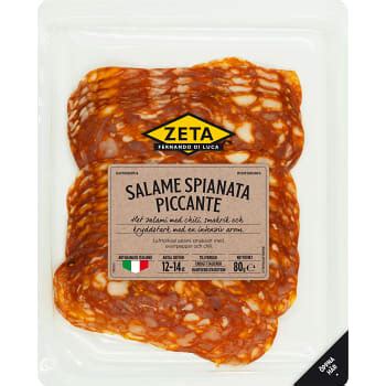 Salame Spianata Piccante 80g Zeta Handla mat online från din lokala