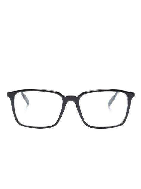 Montblanc Logo Engraved Square Frame Glasses Farfetch