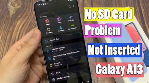 No SD Card Problem Solved Not Inserted Samsung Galaxy A13 YouTube