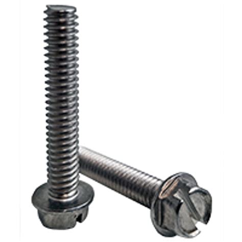 8 32x78 Fully Threaded Machine Screws Indented Hex Washer Head Slotted Stainless Steel A2