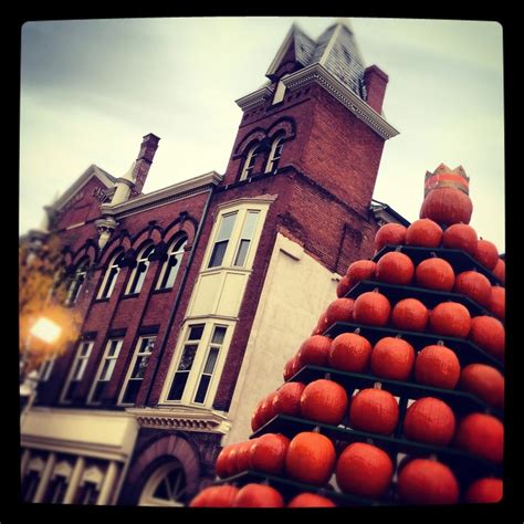 A Three Story Tower Of Pumpkins At The Circleville Pumpkin Show