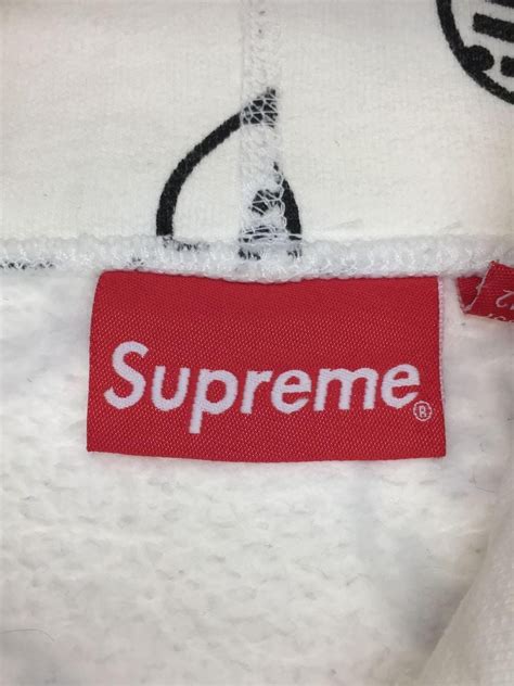 Supreme シュプリーム AW Fuck Em Pulloverパーカー M コットン ホワイト 総柄 古着の販売通販なら