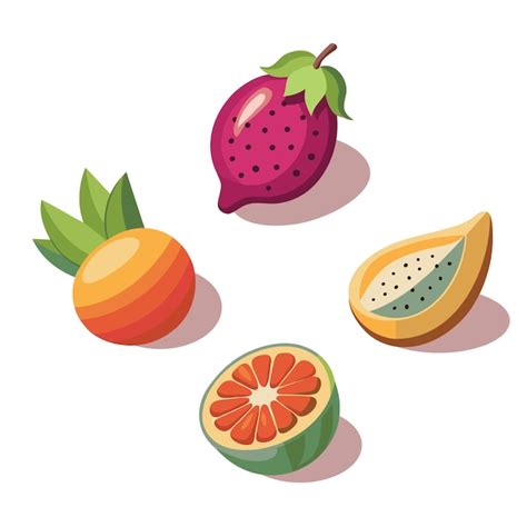 Premium Vector Fruit Icon Set Isometric Set Of Fruits Vector Icons