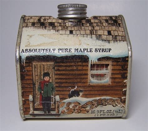 Vintage Maple Syrup Log Cabin Tin 1984 By Bountyhuntress On Etsy