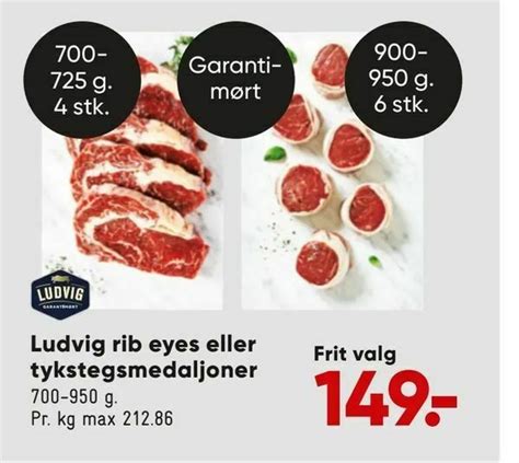 Ludvig Rib Eyes Eller Tykstegsmedaljoner Tilbud Hos Bilka