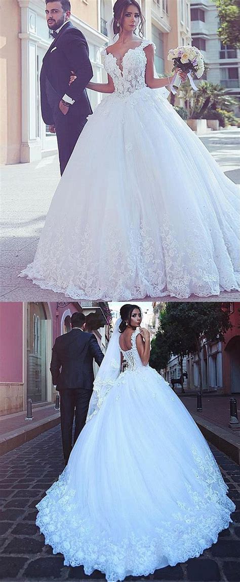 Fantastic Tulle V Neck Neckline Basque Waistline Ball Gown Wedding