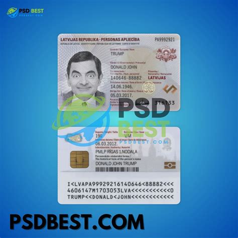 Latvia Fake Id Card Fully Editable Psd Template Psd Best