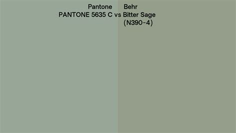 Pantone 5635 C Vs Behr Bitter Sage N390 4 Side By Side Comparison