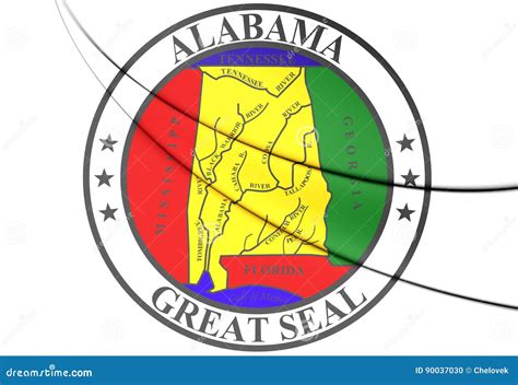 State Seal of Alabama, USA. Stock Illustration - Illustration of arms, state: 90037030