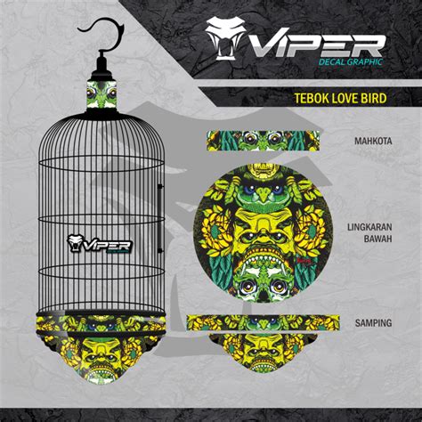 Stiker Decal Sangkar BARONG KUNING Tebok Burung Lovebird Batman