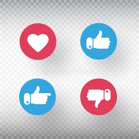 Thumbs Up And Heart Icon On Transparent Background Social Media