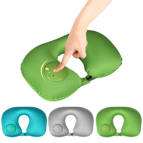 Portable U shape Automatic Inflatable Travel Pillow Neck Pillow Car Air Inflatable Pillows Neck ...