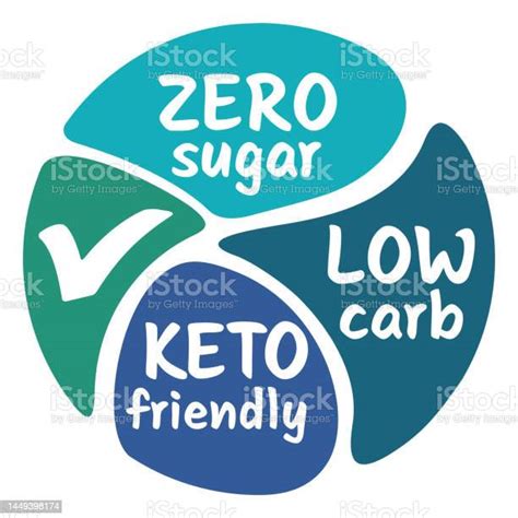 Low Carb Keto Friendly Zero Sugar Single Badge Stock Illustration